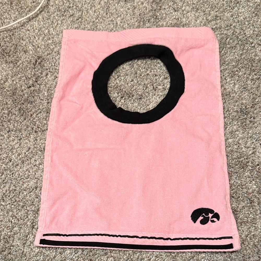 Handmade Iowa Hawkeyes Bib Pink and black NEW